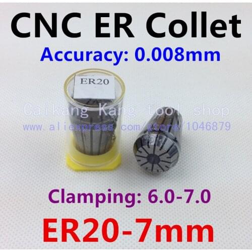 Precision 0.008mm, CNC collet, collet clamping tool holder, collet flexible, high precision collet, ER20-7MM