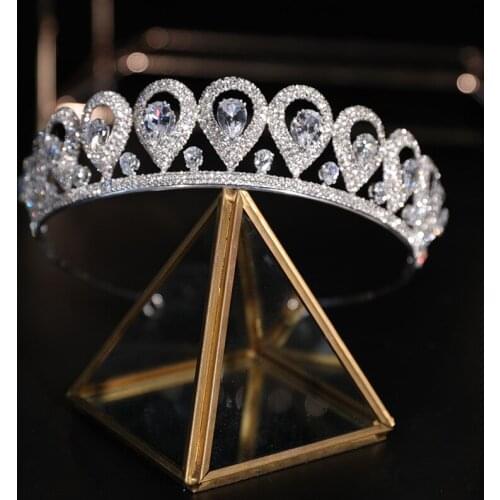 Bling Bling Zircon Bridal Crown Rhinestone Bridesmaid Tiaras Headband Wedding Headwear Hair Jewelry Accessories HQ0157