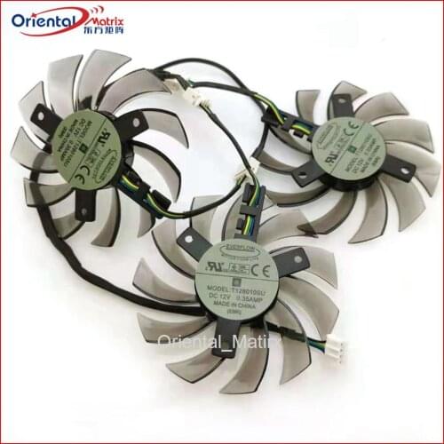 3pcs/lot T128010SU 75mm DC12V 0.35AMP 40mm VGA Video Card Fan For Gigabyte GTX670 GTX580 560ti GTX770 Graphics Card Cooling Fan