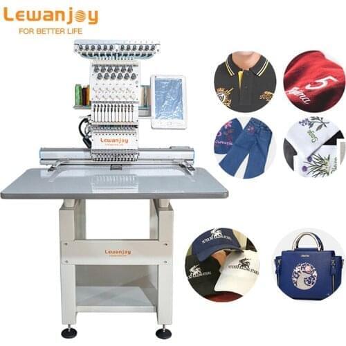 Lewanjoy Home Application High Speed 1 Heads Towel Hat Flat T-Shirt Embroidery Machine With High Speed