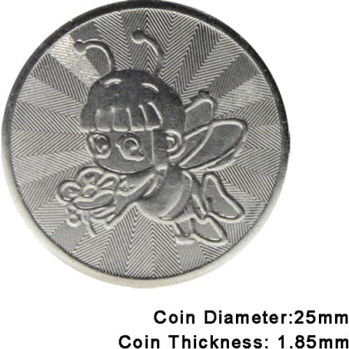 100pcs Arcade Game Coin Token Stainless Steel Coins Tokens Bee for Arcade MAME JAMMA Amusement Cabinet Vending Machines