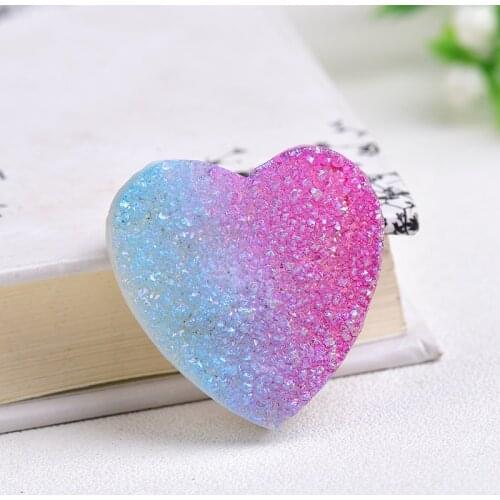1PC Natural Crystal Cluster Love Heart Shape HandMade Electroplate Rock Mineral Specimen Reiki Healing Stone Home Decor Gifts