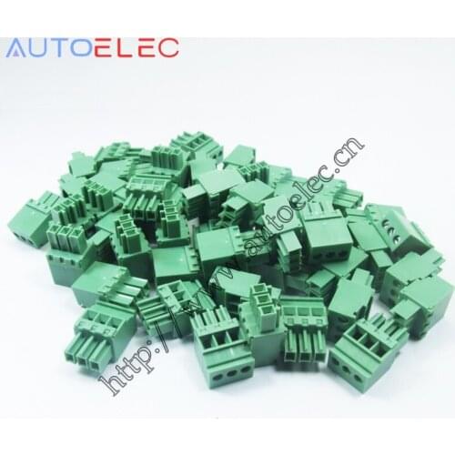 100pcs 3.5mm pin spacing pitch 3P plug-in socket PCB terminal blocks 2EDGKA Female Pluggable connector MCVR1.5/3-ST-3.5 1863165