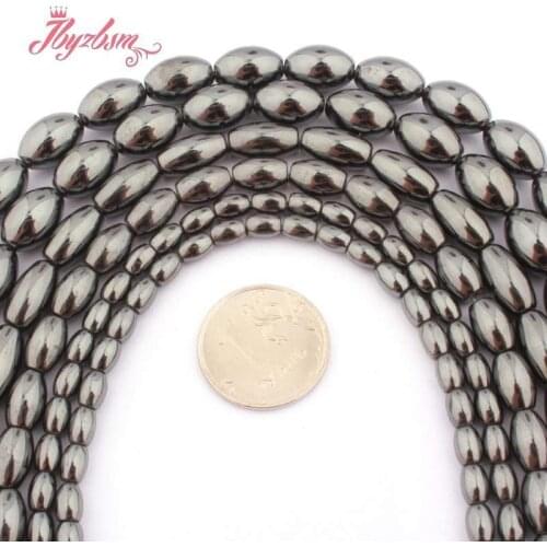 4x6/5x8/8x12mm Oval Black Hematite Heishi Spacer Natural Stone Beads for DIY Men Women Necklace Bracelet Jewelry Making15"