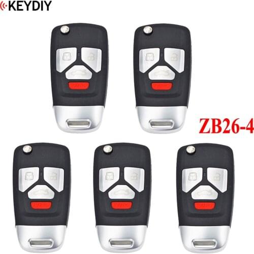 5PCS,KEYDIY Universal Smart Key ZB26-3 ZB26-4 for KD-X2 Car Key Remote Replacement Fit More than 2000 Models