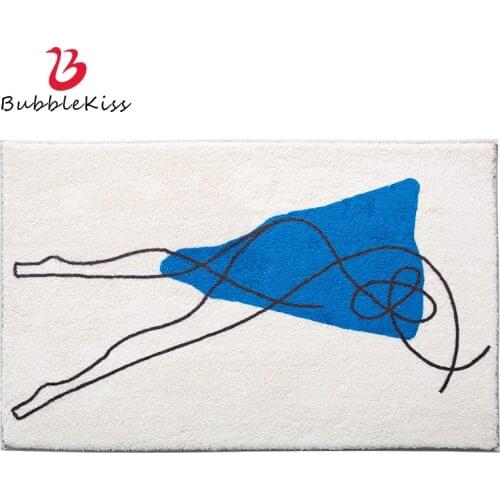 Bubble Kiss Abstract Line Human Body Bathroom Carpet Non-Slip Absorbent Art Bedroom Carpet Living Room Imitate Cashmere Area Rug