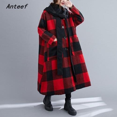 Anteef Women's Plaid Coats
