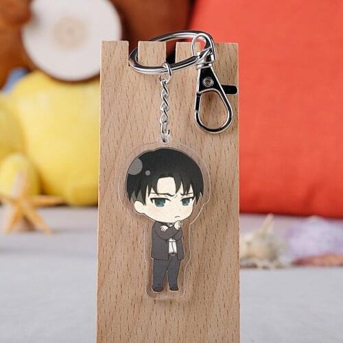Attack on Titan Rascal Eren Armin Mikasa Erwin Hans Acrylic Figure keychain Keyring Decoration Collection Model Toy Cosplay