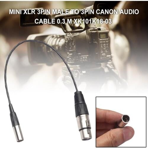 MINI XLR Male To Female Canon Audio Cable 0.3M For Various Cameras For Blackmagic Pocket Cinema 4k Cable Audio Camera