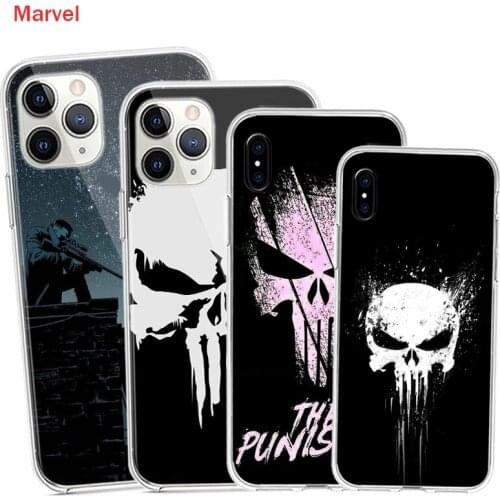Silicone Cover Marvel Punisher Skull For Apple IPhone 12 Mini 11 Pro XS MAX XR X 8 7 6S 6 Plus 5S SE Phone Case