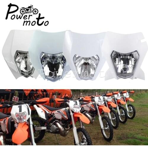 Dirt Bike Motocross Headlight Enduro MX Racing Headlamp Front Light Mask for EXC XCW XC SX SXF XCF 250 350 450 White Black