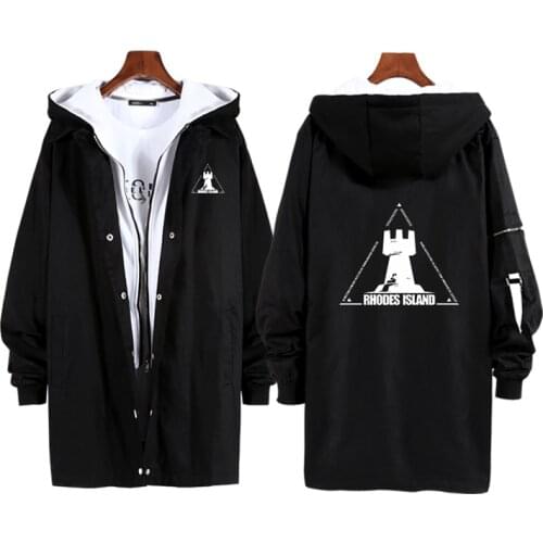 Game Arknights black white Overcoat Rhodes Island Long Trench Coat Lappland Penguin Cosplay Jacket Long Solid Windbreak Coat
