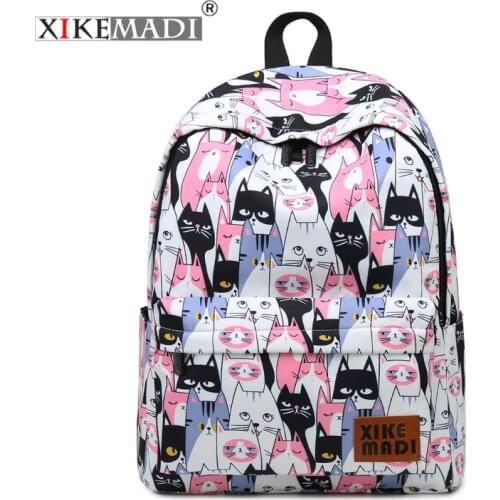 Children School Bags For Teenagers Boys Girls Waterproof Girls Book Bag Women Laptop Backpack Cute Cat Printing Girl Bag Mochila