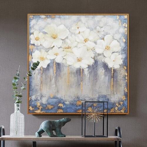EECAMAIL 5D DIY Full Diamond Painting No Frame White Flower Simple Modern Decoration Diamond Embroidery Cross Stitch Painting