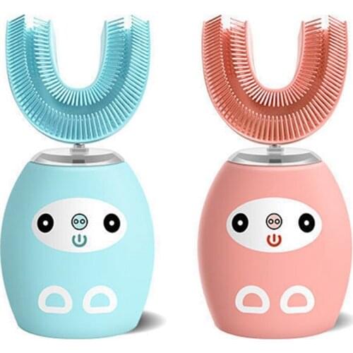 Hot TOD-U-Shaped Electric Toothbrush Recharge Automatic Ultrasonic Toothbrush Kids Cartoon Pattern Toothbrush