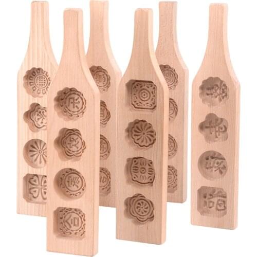 Moon Cake Mold Wooden Pastry Mold Baking Tool for Making Mung Bean Cake Ice Skin Fondant Cake Mold Chocolate Mold Cake Decors