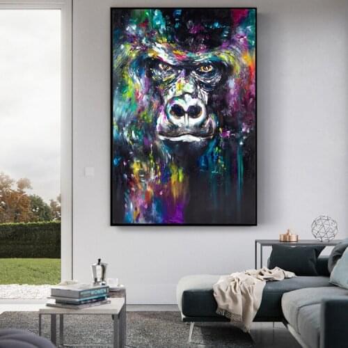 Apes Graffiti Art Canvas Paintings On the Wall Art Posters And Prints Abstract Monkey Canvas Art Pictures For Kids Room Cuadros