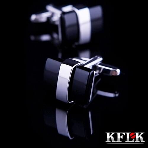 KFLK 2020 Luxury shirt cufflinks for mens gift Brand cuff buttons Black cuff link TOP High Quality abotoaduras gemelos Jewelry