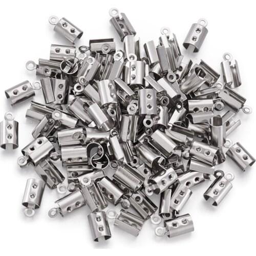 New arrival Stainless Steel Column Cord Ends fit for 1mm rhinestone about 10.5mm long, 5mm wide, 5mm thick, hole: 1mm