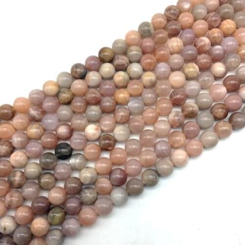 Natural Colorful Moon Stone Sunstone Moonstone Round Beads Spacer 6mm 8 mm 10 mm 12 mm DIY Making Earrings Neckalce