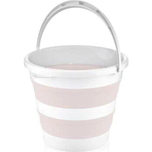 Pempe Tiny Mini Art Practical Foldable Accordion Bucket 12,8 Lt Pink Color Folding Portable Travel Bucket Solid Water Misses