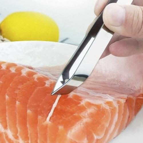1Pc Stainless Steel Fish Bone Tweezers Remover Hair Removal Pincer Puller Tongs Salmon Bone Clip Pick-Up Seafood Tool Crafts