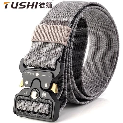 ENNIU 2021 Brand New 125cm*3.8cm Nylon Men Belt High Quality Metal Quick Release Buckle Military Training Waistband Male Girdle