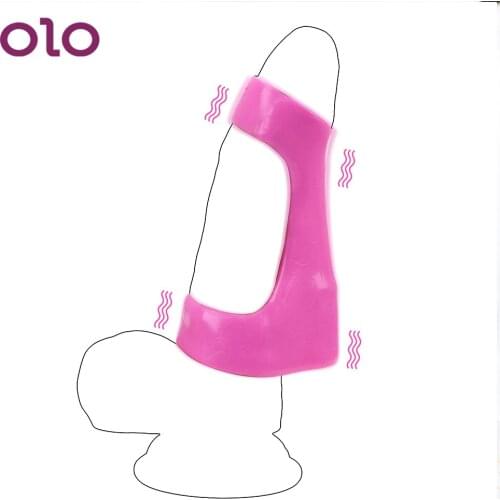 OLO G Spot Stimulation Delay Ejaculation Vibrating Penis Ring Penis Trainer Sex Toys for Men Male Masturbation Adults Products