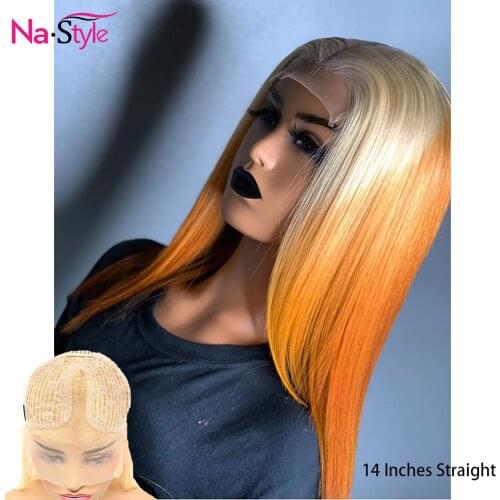 613 Bone Straight Human Hair Wig Pre Plucked Ombre Blonde Lace Front Wig Human Hair For Black Women T part hair130 Density Remy