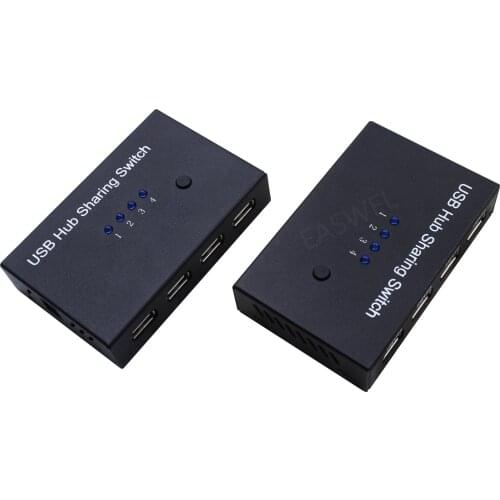USB Switch Selector 4 Port USB 2.0 Sharing Switcher For PC Scanner Printer