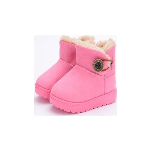 Popular Childrens Snow Boots In Winter Kids Shoes Ankle Boots Combat Thickened Cotton Shoes Warm Suede Anti-skid
