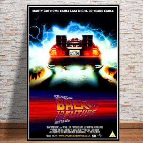 Movie Poster Cool Car Posters Prints Back to the Future Cuadros Vintage Wall Art Picture Canvas Painting for Living Room Decor