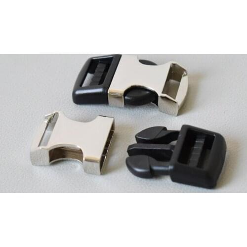 10 Pcs Contoured plastic buckle durable hardware for 20mm safety closed DIY puppy dog collar accessories zinc alloy