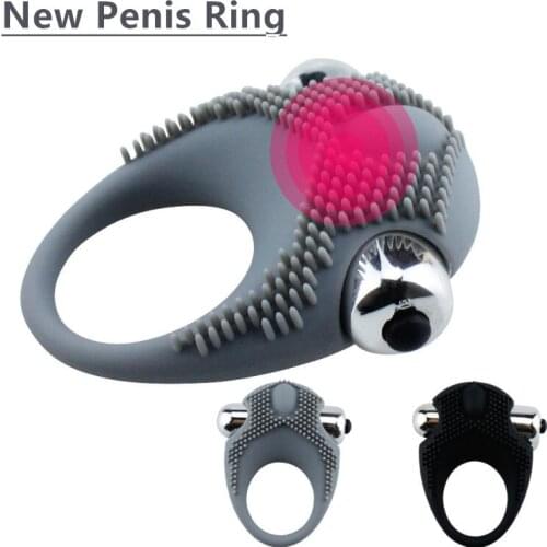 SexShop Penis Ring Vibrator Delayed Ejaculation Device Adult Sex Toy Dick Vibrators Silicone Cock Ring Vibrating On Dick for Men