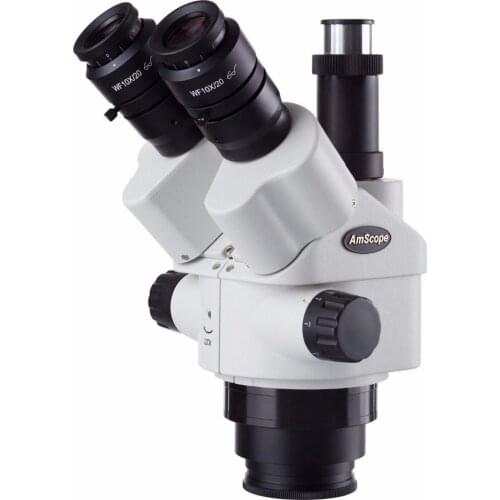 AmScope 7X-45X Simul-Focal Trinocular Zoom Stereo Microscope Head