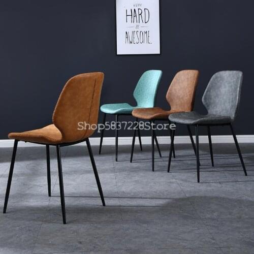 Nordic Family Restaurant Light Luxury Modern Make-up Stool Endorsement Table And Chair Simple Iron Table And Chair Pu Dining Cha