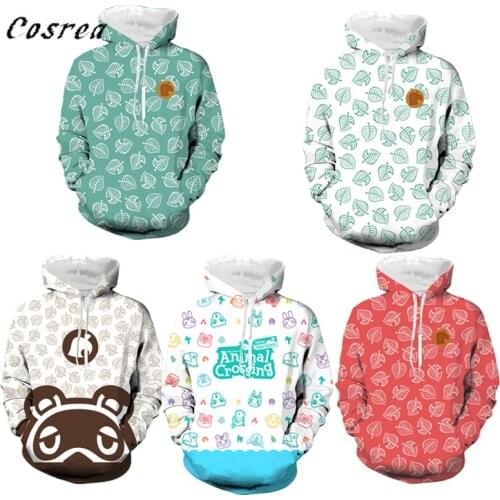 Game Animal Cosplay Crossing Hoodie Sweatshirt 3D Animal New Leaf Horizons Crossing Hoodies Tom Nook Hooded Pullover Mens Women