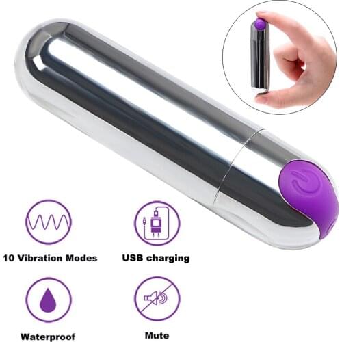 USB Rechargeable Sex Toys for Women Strong Vibration Mini Bullet Vibrator 10 Speed Waterproof G-spot Massager