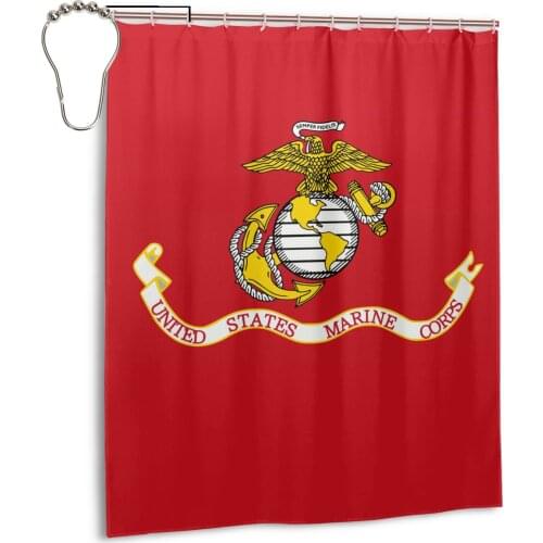 High Quality Printed USMC United States Marine Corps Fabric Shower Curtains Screen ery Waterproof Products Bathroom Decor