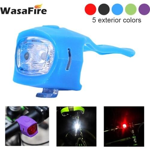 WasaFire Silicone Mini Bicycle Light LED Taillight MTB Road Bike Front Rear Light Safety Waring Lamp Backpack Cycling Head Lamps