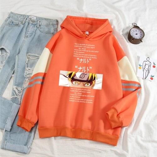 Womens Hoodie Hip Hop Japan Anime Hoodies Uzumaki Naruto Pullovers Tops Loose Long Sleeves Autumn Man Clothes Woman Sweatshirt