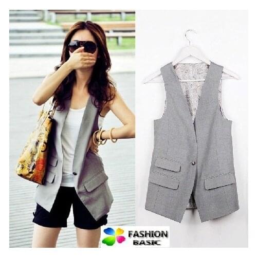 Plus size women suit vest, Fashion Causul Waistcoat, Sleeveless Slim lady Vest , size S-XXXXL