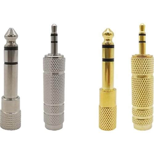 1/2 Pairs 6.35mm to 3.5mm Male to Female Stereo Audio Connector AUX Converter Amplifier Stereo Headphone Plug Jack Adapter