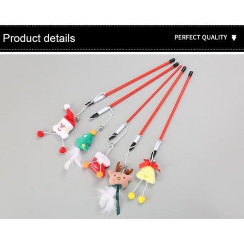 1 Pc Pet Supplies Cat Interactive Toys Christmas Funny Cat Stick Christmas Series Plush Dolls Cat Play Toys New 2020 Hot Sale