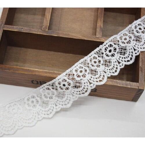1Yards 91cm New Lace Fabric Materials Embroidery Lace Fabric 5cm Ribbon Guipure Cotton Lace Trim Sewing encajes para costura LE6