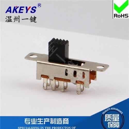 10 Pcs SS-23E04 (2P3T) 3-position slide switches No fixed feet Eight-legged vertical