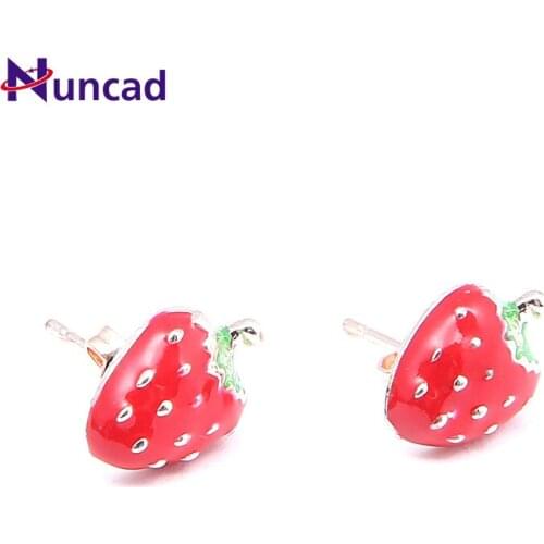 2019 Fashion New Cute Delicate Glaze Small Strawberry Tassel Gift for Girlfriend Earings Fashion