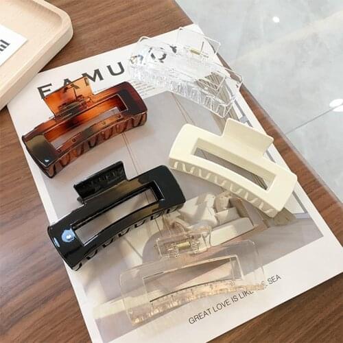 2021 New Hair Clip for Women Tough Colorful Plastic Hair Claw Clip Large Size Hair Clamps Claw Clip Crab Hair Accessories Gifts