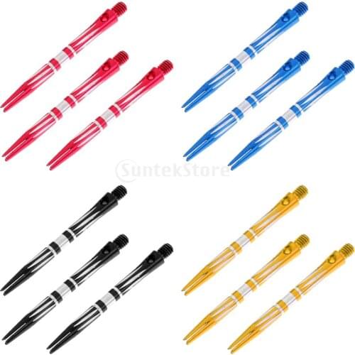 3 Pcs Pro 2BA Thread Alloy Re-Grooved Dart Stems Shafts - 4 Colors