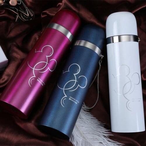 300/500ML Garrafa Termica Water Bottle Cartoon Cute Termos Stainless Steel Bullet Shape Portable Vacuum Flask Termo Metal